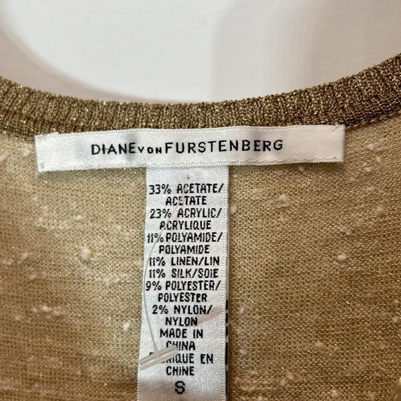 Vintage Diane Von Furstenberg knit metallic ruffle hem mini tank dress small - Picture 5 of 6